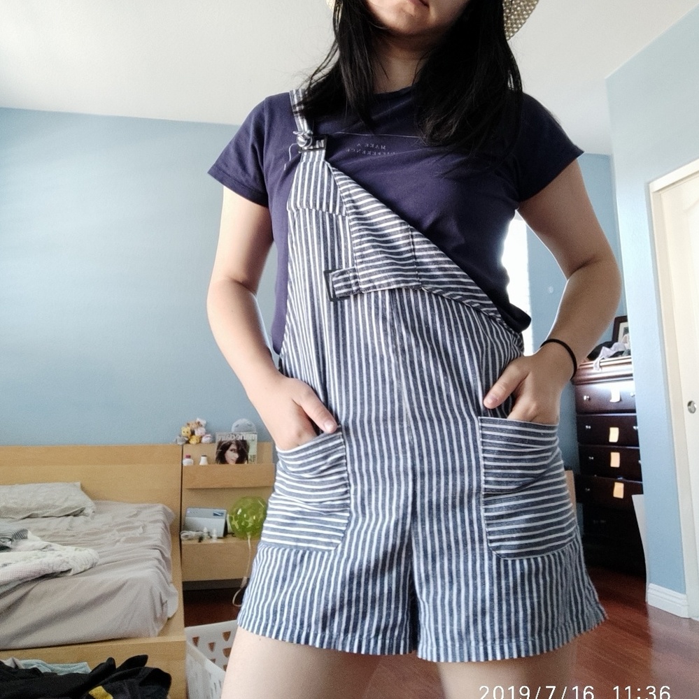 Striped Overalls